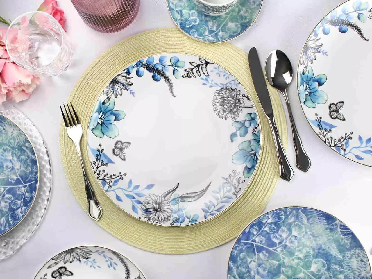 porcelana24-talerz-niebieski-wzor