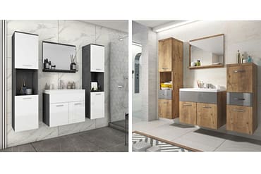 zestaw mebli łazienkowych z umywalką